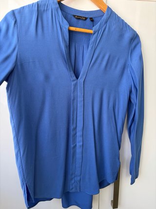 Blusa Massimo Dutti Pico Azul Talla 36