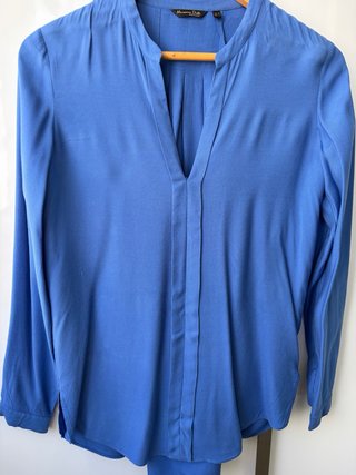 Blusa Massimo Dutti Pico Azul Talla 36