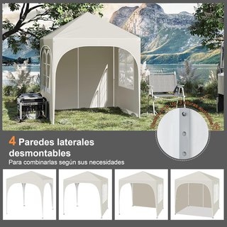 CARPA 2X2 PLEGABLE BEIGE CON LATERALES-NUEVA