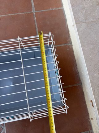 Jaula para cobaya gris y blanca