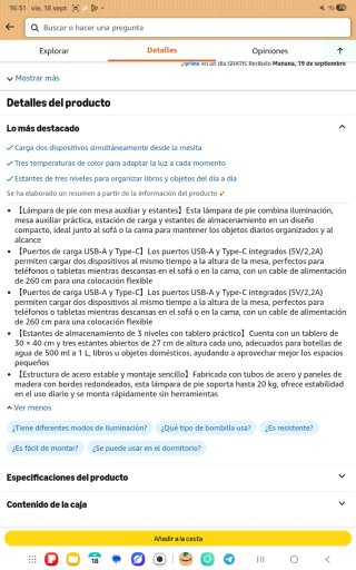 Lámpara de pie con mesa auxiliar nuevo a estrenar