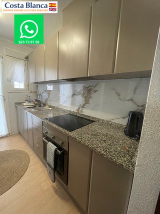 Kitchen Renovation Paint Spraying + Surface Repair