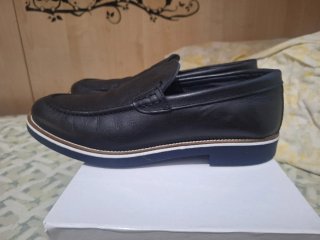 Mocassini blu uomo pelle