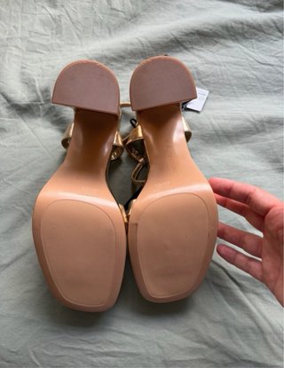 Stradivarius Sandalias Doradas Tacon Plataforma