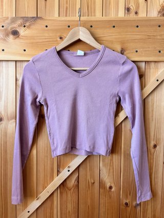 2 Camisetas manga larga lila Zara