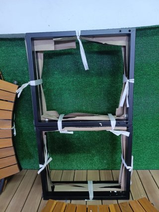 Costway Conjunto de bancos curvos para patio