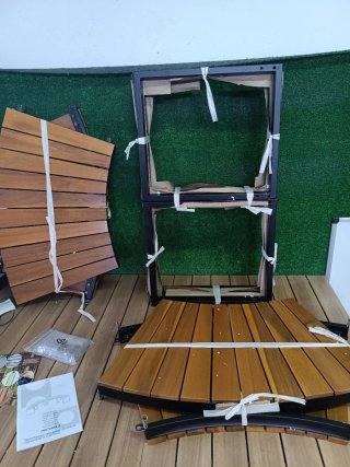 Costway Conjunto de bancos curvos para patio