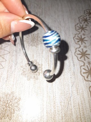 Pulsera Pandora con Charm Azul Rayas