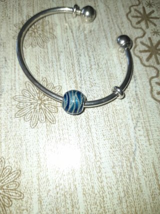 Pulsera Pandora con Charm Azul Rayas