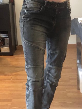 Pantaloni da Motociclista Donna Nero/Grigio
