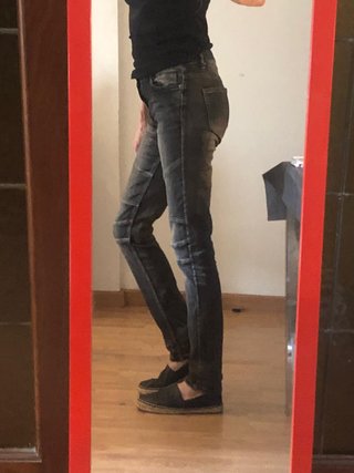 Pantaloni da Motociclista Donna Nero/Grigio