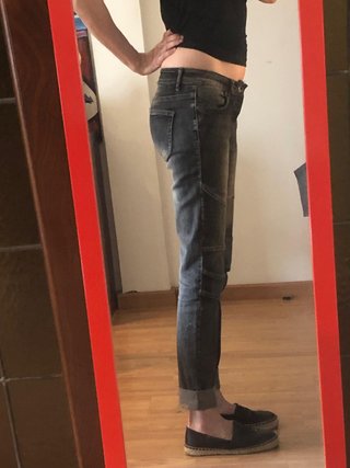 Pantaloni da Motociclista Donna Nero/Grigio