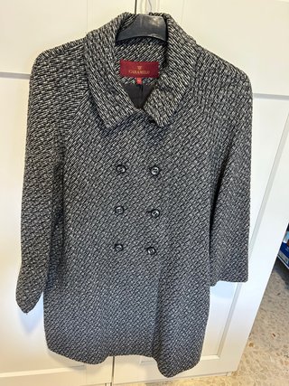 Chaquetón Caramelo paño negro y blanco talla 42