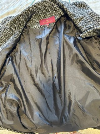 Chaquetón Caramelo paño negro y blanco talla 42
