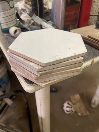 6 Azulejos Hexagonales Blancos