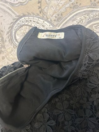 Blusa encaje negra manga larga