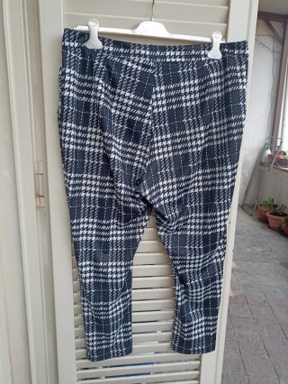 Pantaloni donna fantasia pied-de-poule.