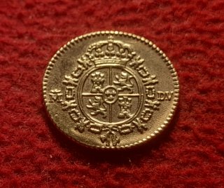 Moneta 1/2 escudo d'Oro Carlos III 1786