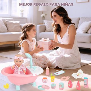 Bañera de juguete deAO con muñeca y accesorios