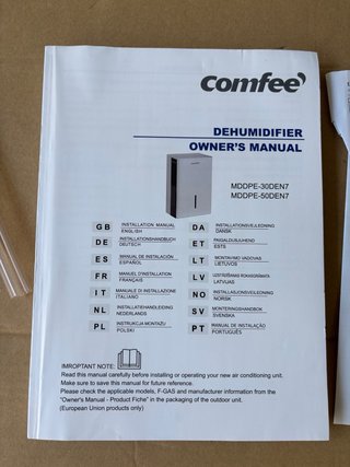 COMFEE’ Deshumidificador de humedad 50L