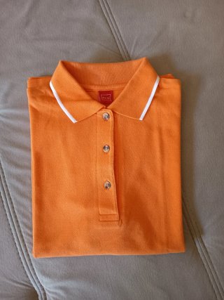 Polo manga corta mujer naranja