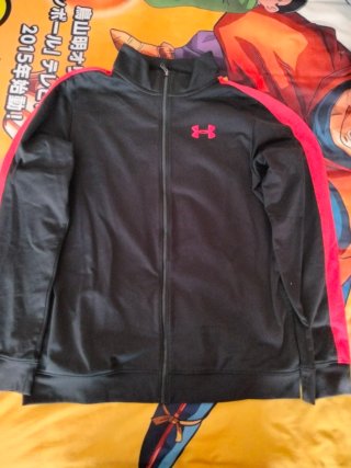 Sudadera Under Armour Niñ@ Negra y Roja s/capucha