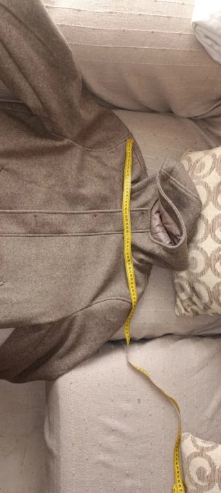 Parka de lana marrón/gris