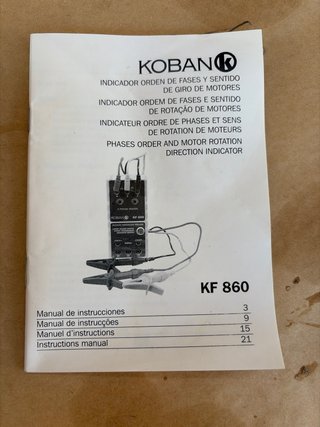 Comprobador Rotación Motor Koban KF 860