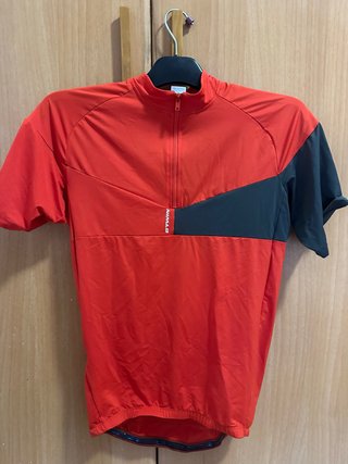 Maillot Ciclismo Btwin Rojo y Negro