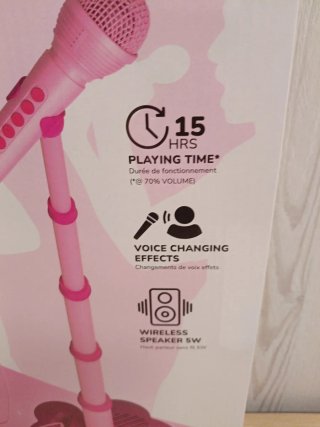 Micrófono Karaoke Infantil Rosa Bluetooth