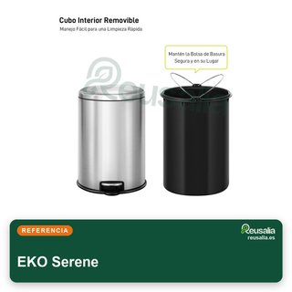 EKO Serene cubo basura baño 5L pedal acero
