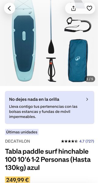 Tabla Paddle Surf Decathlon 10'6