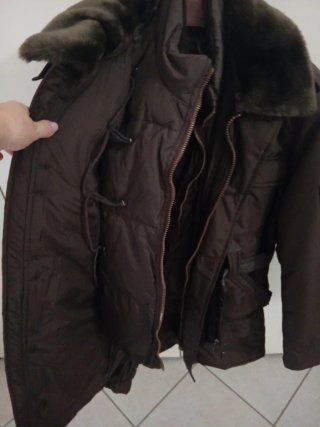 Giubbotto uomo marrone con pelliccia