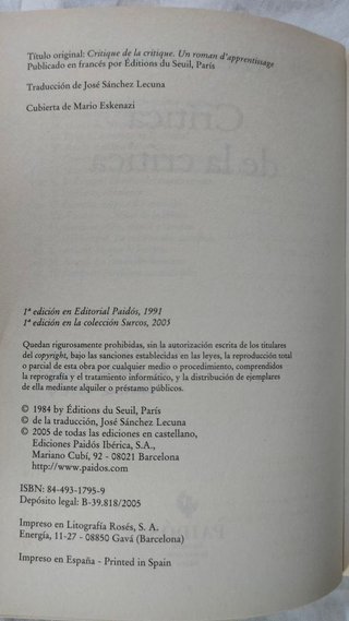 Crítica de la crítica