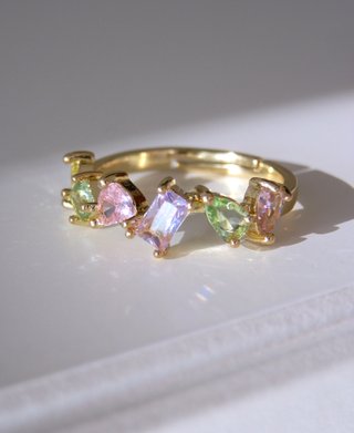 Anillo Acero Circonita Multicolor