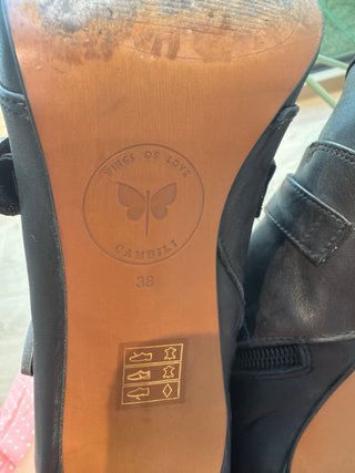 Botín piel negro hebillas T.38 (talla 37,5)