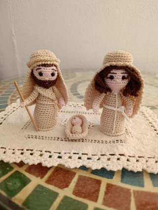Belén de crochet artesanal