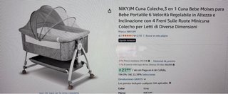 Cuna colecho NIKYJM 3 en 1 gris.
