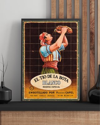 Cuadro vintage TÍO DE LA BOTA - Murcia Anuncio A3