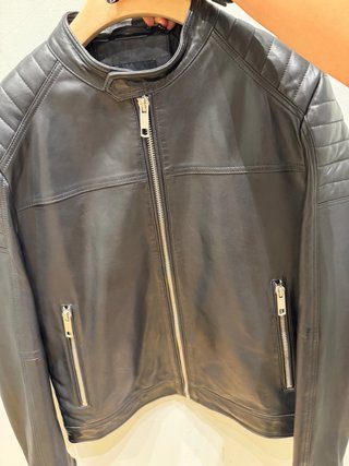 Chaqueta de cuero auténtico negra sin estrenar