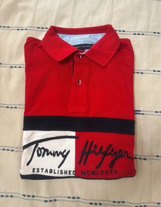 Polo Tommy Hilfiger Rojo Talla M Custom Fit
