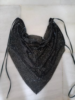 Top Malla Metálica Negro espalda descubierta
