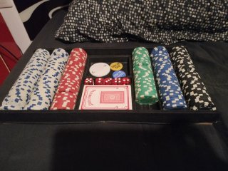 Kit Fichas poker y casino + dados + baraja poker