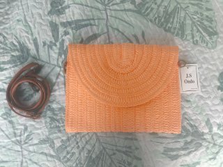 Bolso cartera J.S Ondo rafia naranja