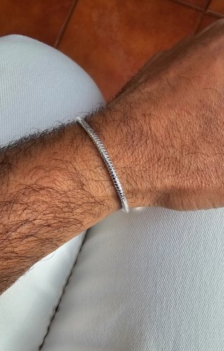 Pulsera Plata Ley 925 Hombre ( 21cm )