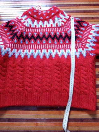 Jersey Zara Punto Trenzado Rojo