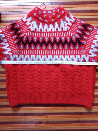 Jersey Zara Punto Trenzado Rojo
