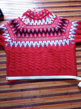 Jersey Zara Punto Trenzado Rojo