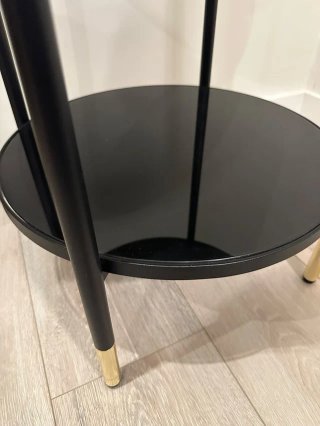 Mesa Auxiliar Cristal Negro IKEA ÄSPERÖD