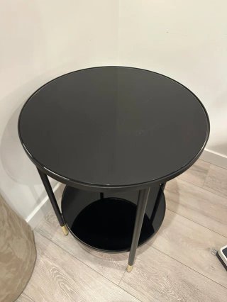 Mesa Auxiliar Cristal Negro IKEA ÄSPERÖD